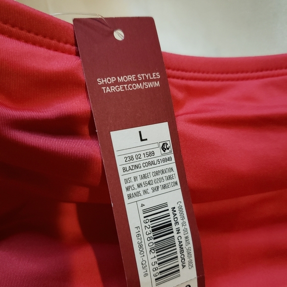 Merona Pink Halter Neck One Piece Swimsuit Large NEW - Picture 4 of 4